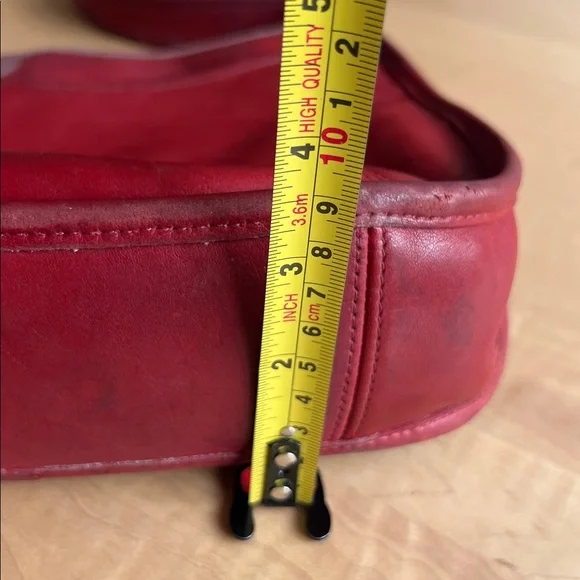 COACH K8D 9047 Ergo One Handle Bag Red Leather 1990 Vintage Rare find! - Picture 11 of 12